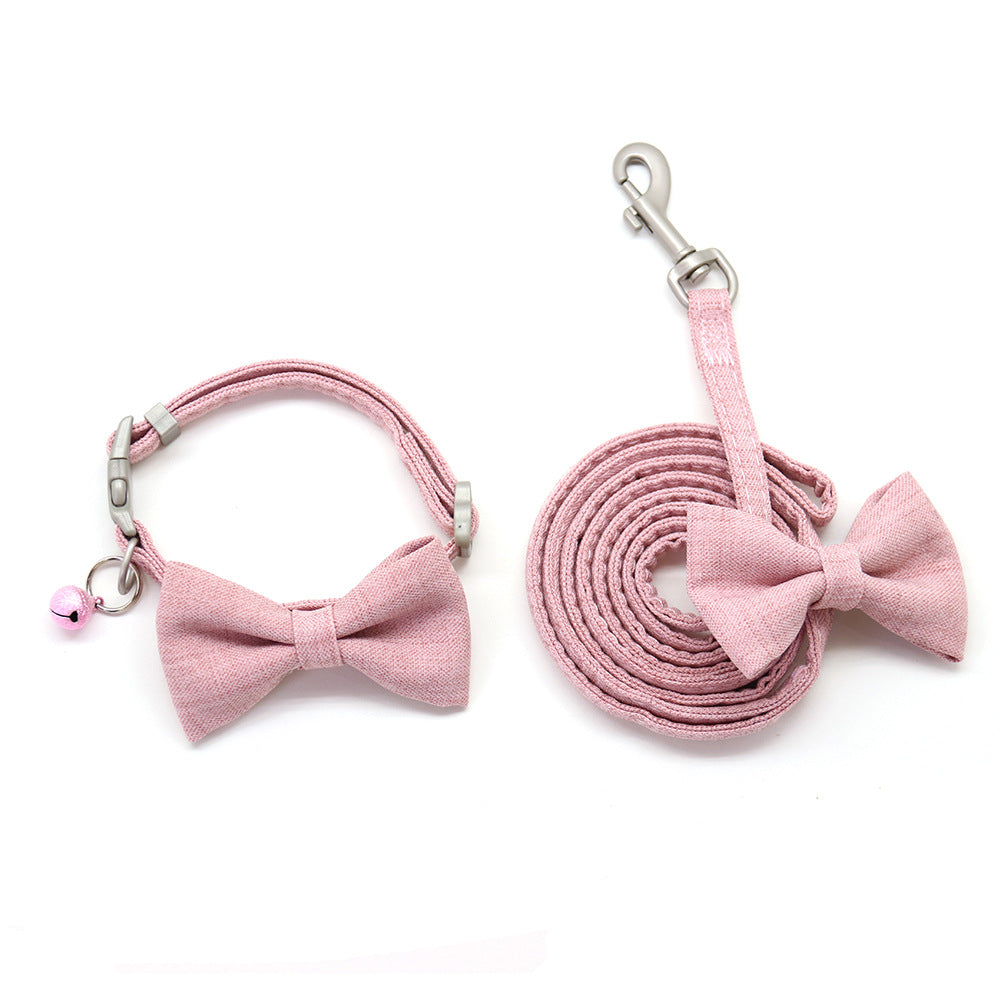 HKM-5157309 Adjustable Cotton Dog Collar with Bow Tie - Soft and Comfortable for All Dogs