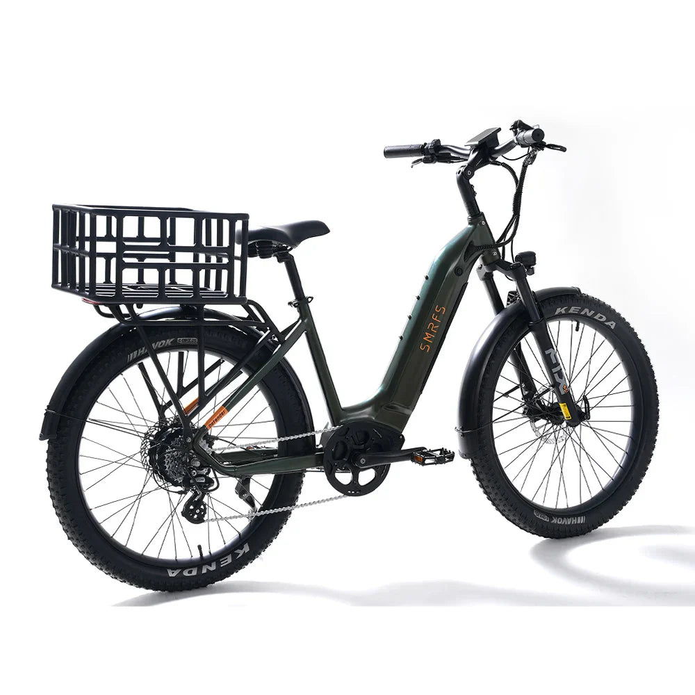 HKM-515731 750W Electric City Bicycle, 48V E-Bike with 7-Speed Gears, Aluminum Alloy Frame, 26" Wheels