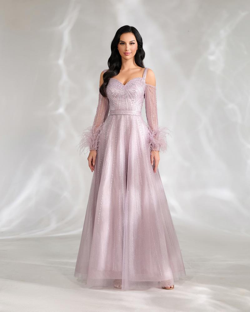 HKM-515731 Elegant Purple Evening Gown for Women - Perfect for Formal Events and Special Occasions