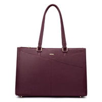HKM-515731 Large Capacity Laptop Tote Handbag for Women - Vintage PU Leather Office Shoulder Bag