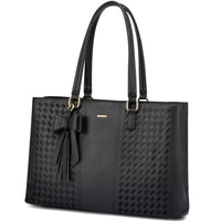 HKM-515731 Large Capacity Laptop Tote Handbag for Women - Vintage PU Leather Office Shoulder Bag