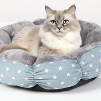 HKM-5158589 Calming Donut Pet Bed for Cats and Small Dogs - Fluffy Round Design for Indoor Comfort