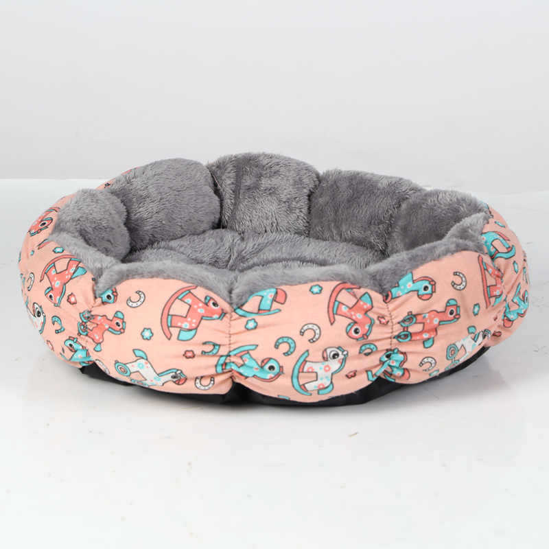 HKM-5158589 Calming Donut Pet Bed for Cats and Small Dogs - Fluffy Round Design for Indoor Comfort