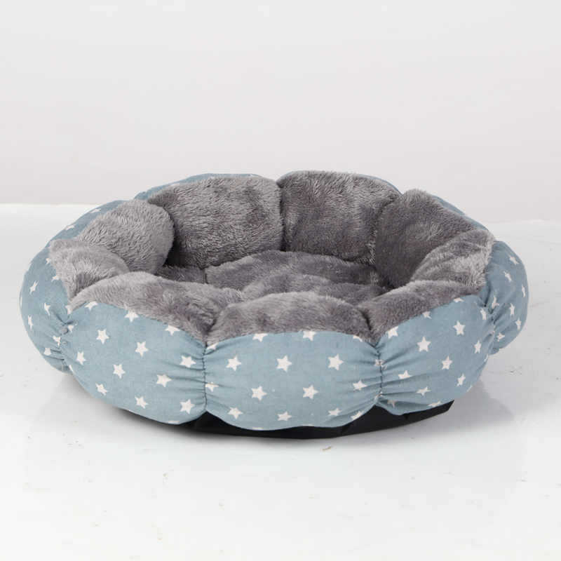 HKM-5158589 Calming Donut Pet Bed for Cats and Small Dogs - Fluffy Round Design for Indoor Comfort