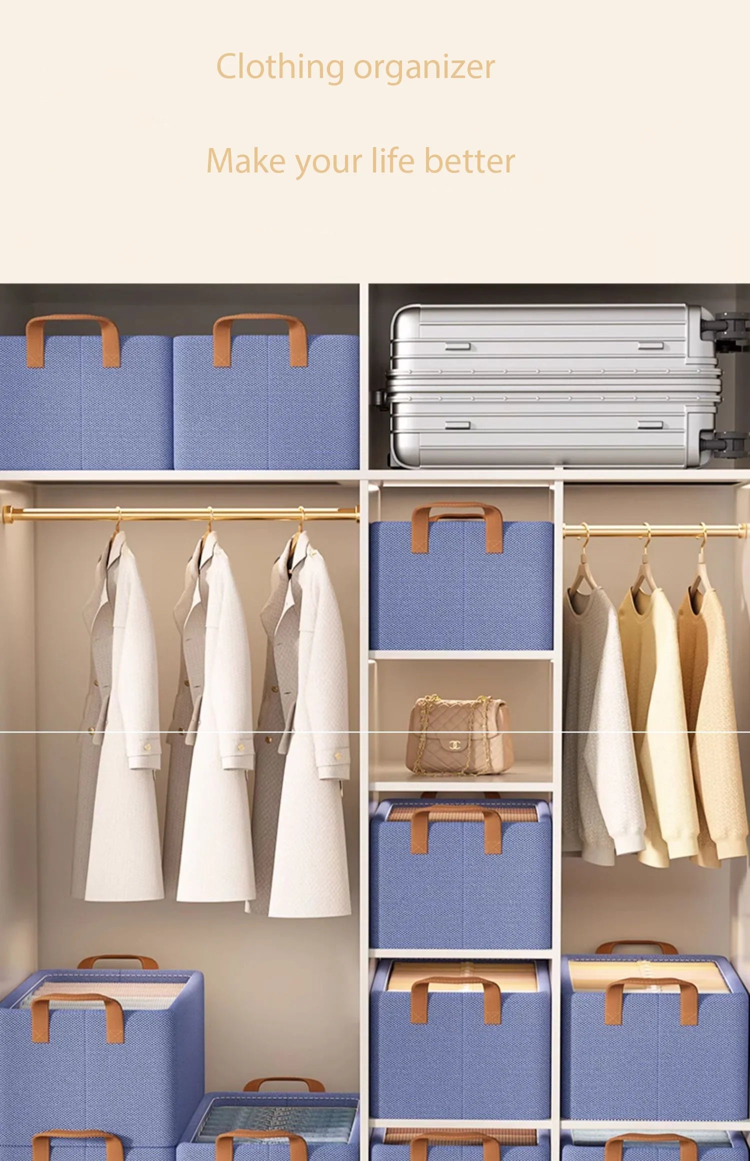 HKM-515923 Folding Storage Box Organizer for Efficient Space Management