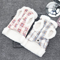 HKM-5159485 Cute Cotton Dog Coat for All Seasons - Soft and Warm Pet Jacket in Blue and Red
