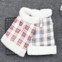 HKM-5159485 Cute Cotton Dog Coat for All Seasons - Soft and Warm Pet Jacket in Blue and Red