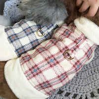 HKM-5159485 Cute Cotton Dog Coat for All Seasons - Soft and Warm Pet Jacket in Blue and Red