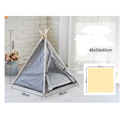 HKM-5161149 Detachable and Washable Four-Season Universal Pet Nest with Solid Wood Support and High-Elastic Padding