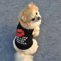 HKM-5161661 Breathable Cotton Black Vest for Dogs - Casual Wear in Multiple Sizes