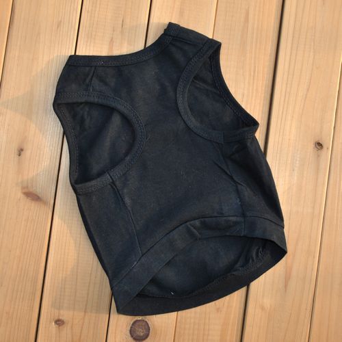 HKM-5161661 Breathable Cotton Black Vest for Dogs - Casual Wear in Multiple Sizes
