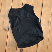 HKM-5161661 Breathable Cotton Black Vest for Dogs - Casual Wear in Multiple Sizes