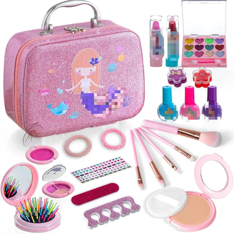 HKM-516179 Kids Pretend Makeup Play Set with Lipstick and Nail Accessories for Creative Dress-Up Fun