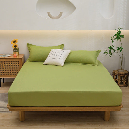 HKM-516179 Solid Color Aloe Cotton Fitted Mattress Sheet - Non-Slip, Multiple Size Options Available
