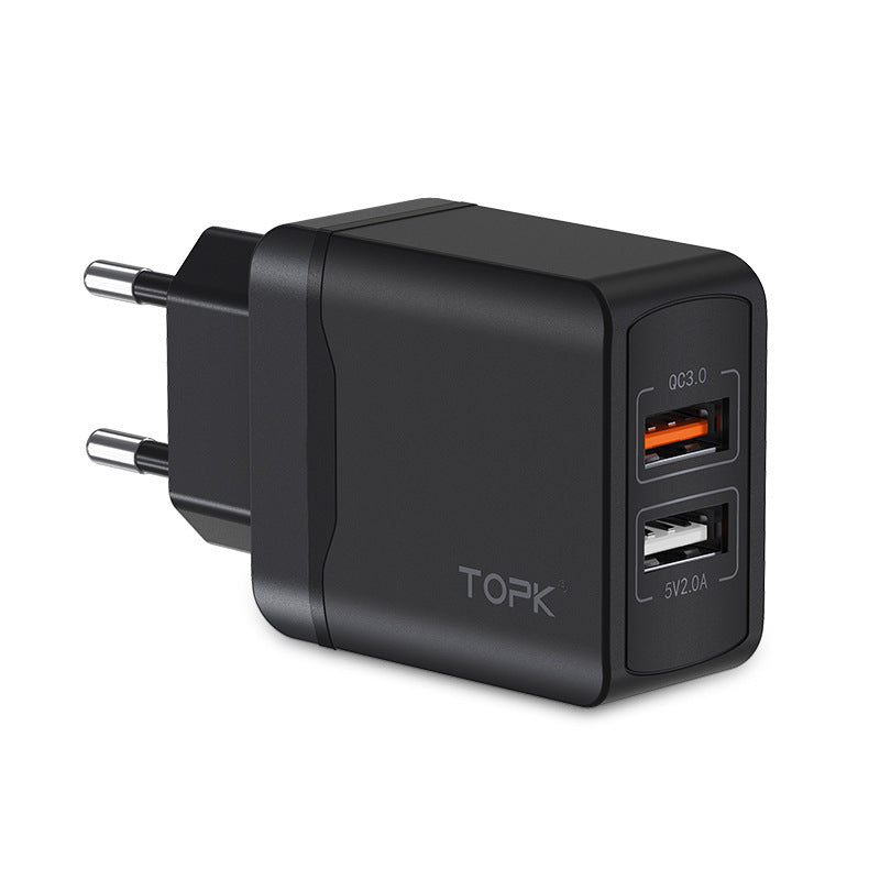 HKM-516243 18W QC 3.0 Dual USB Charger with Smart ID Technology for Fast Mobile Device Charging