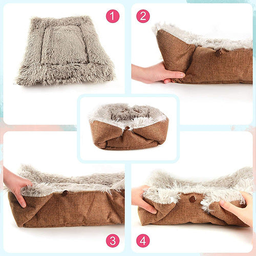 HKM-5162941 Self-Heating Plush Washable Dog Sleeping Mat - Soft and Comfortable Pet Pad in Multiple Colors