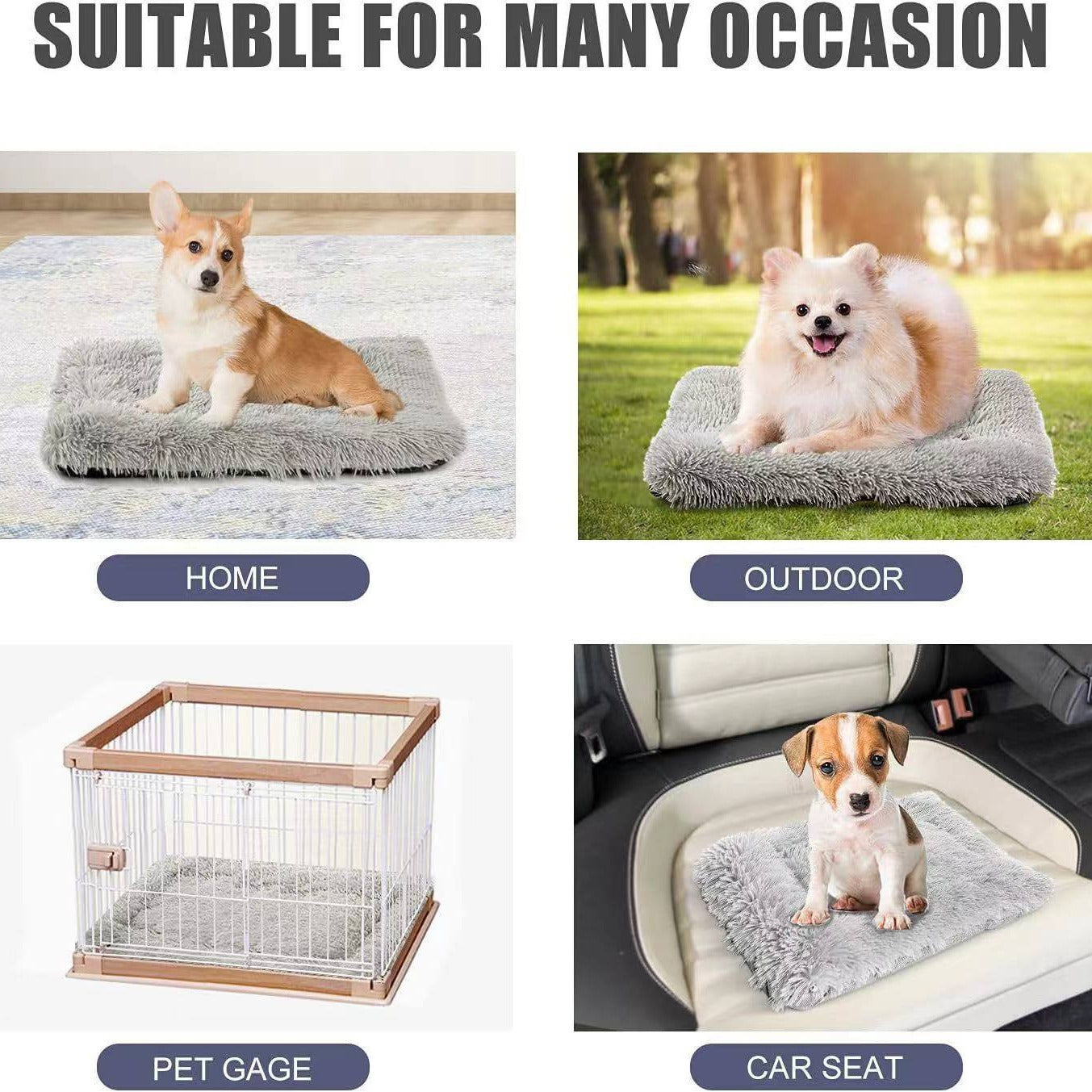 HKM-5162941 Self-Heating Plush Washable Dog Sleeping Mat - Soft and Comfortable Pet Pad in Multiple Colors
