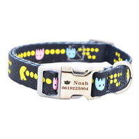 HKM-5163069 Personalized Colorful Dog Collar with Engraved Nameplate for Small to Large Breeds