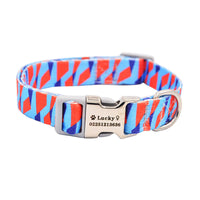 HKM-5163069 Personalized Colorful Dog Collar with Engraved Nameplate for Small to Large Breeds