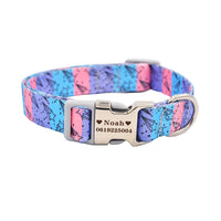HKM-5163069 Personalized Colorful Dog Collar with Engraved Nameplate for Small to Large Breeds