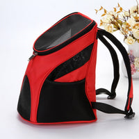HKM-5163325 Pet Travel Backpack Carrier - Breathable Polyester Design, Medium Softness, 30x25x35cm, Available in Red, Sky Blue, Black, Coffee