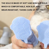 HKM-5164349 Waterproof Non-Slip Silicone Dog Rain Boots - 4 Pack for Pets