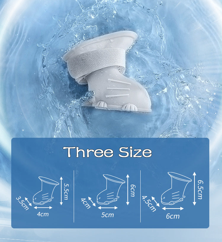 HKM-5164349 Waterproof Non-Slip Silicone Dog Rain Boots - 4 Pack for Pets