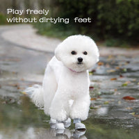 HKM-5164349 Waterproof Non-Slip Silicone Dog Rain Boots - 4 Pack for Pets