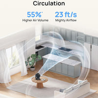 HKM-5164371 12-Inch Table Air Circulator Fan with 70ft Airflow, 25dB Quiet Operation, 120° Adjustable Tilt, 3 Speed Settings