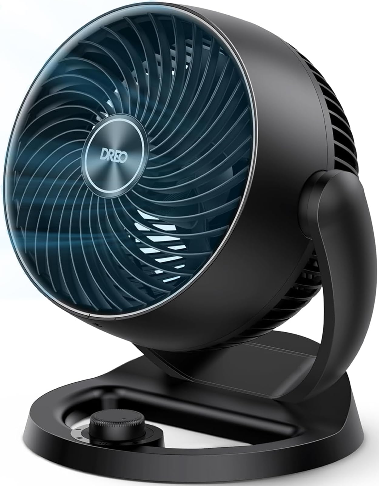 HKM-5164371 12-Inch Table Air Circulator Fan with 70ft Airflow, 25dB Quiet Operation, 120° Adjustable Tilt, 3 Speed Settings