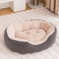 HKM-5165117 Warm Removable Washable Scratch-resistant Fleece-lined Cat Nest in Gray, Khaki, and Bright Yellow