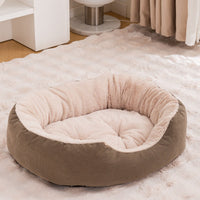HKM-5165117 Warm Removable Washable Scratch-resistant Fleece-lined Cat Nest in Gray, Khaki, and Bright Yellow