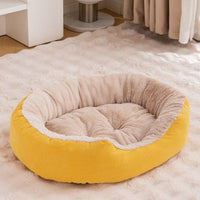HKM-5165117 Warm Removable Washable Scratch-resistant Fleece-lined Cat Nest in Gray, Khaki, and Bright Yellow
