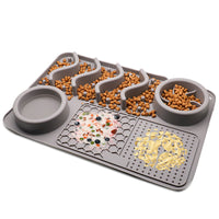 HKM-5167037 Multifunctional Silicone Pet Licking Mat for Dogs and Puppies - Slow Feeder with Various Textures