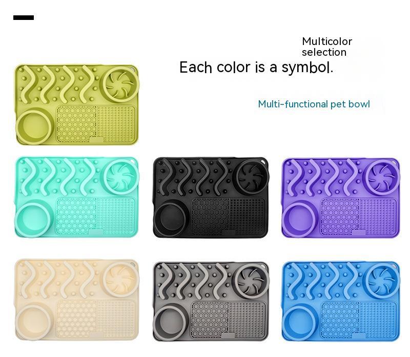 HKM-5167037 Multifunctional Silicone Pet Licking Mat for Dogs and Puppies - Slow Feeder with Various Textures