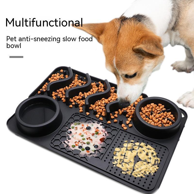 HKM-5167037 Multifunctional Silicone Pet Licking Mat for Dogs and Puppies - Slow Feeder with Various Textures