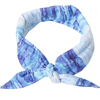 HKM-5167421 Cooling Cat Ice Scarf for Pets - Striped Blue Polyester, Multiple Sizes Available