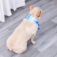 HKM-5167421 Cooling Cat Ice Scarf for Pets - Striped Blue Polyester, Multiple Sizes Available