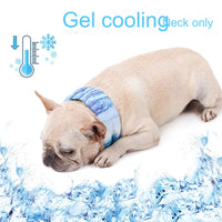 HKM-5167421 Cooling Cat Ice Scarf for Pets - Striped Blue Polyester, Multiple Sizes Available