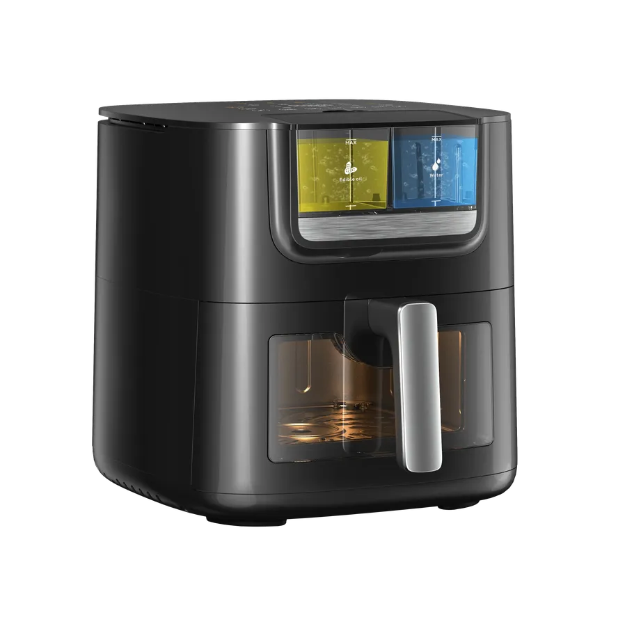HKM-516755 7L Multifunctional Air Fryer with Patented Mist Technology and Transparent Window, Includes 8 Cooking Presets
