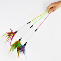 HKM-5167677 Cat Feather Spiral Stick with Paper Wool for Playtime Fun
