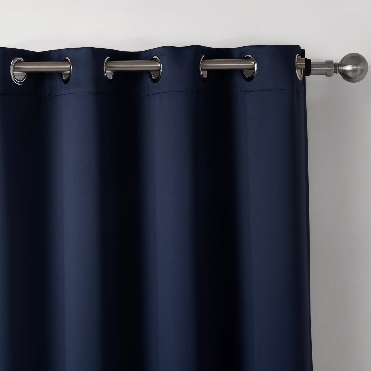 HKM-516883 Dark Blue Printed Blackout Curtains for Bedroom - Modern Vertical Shades