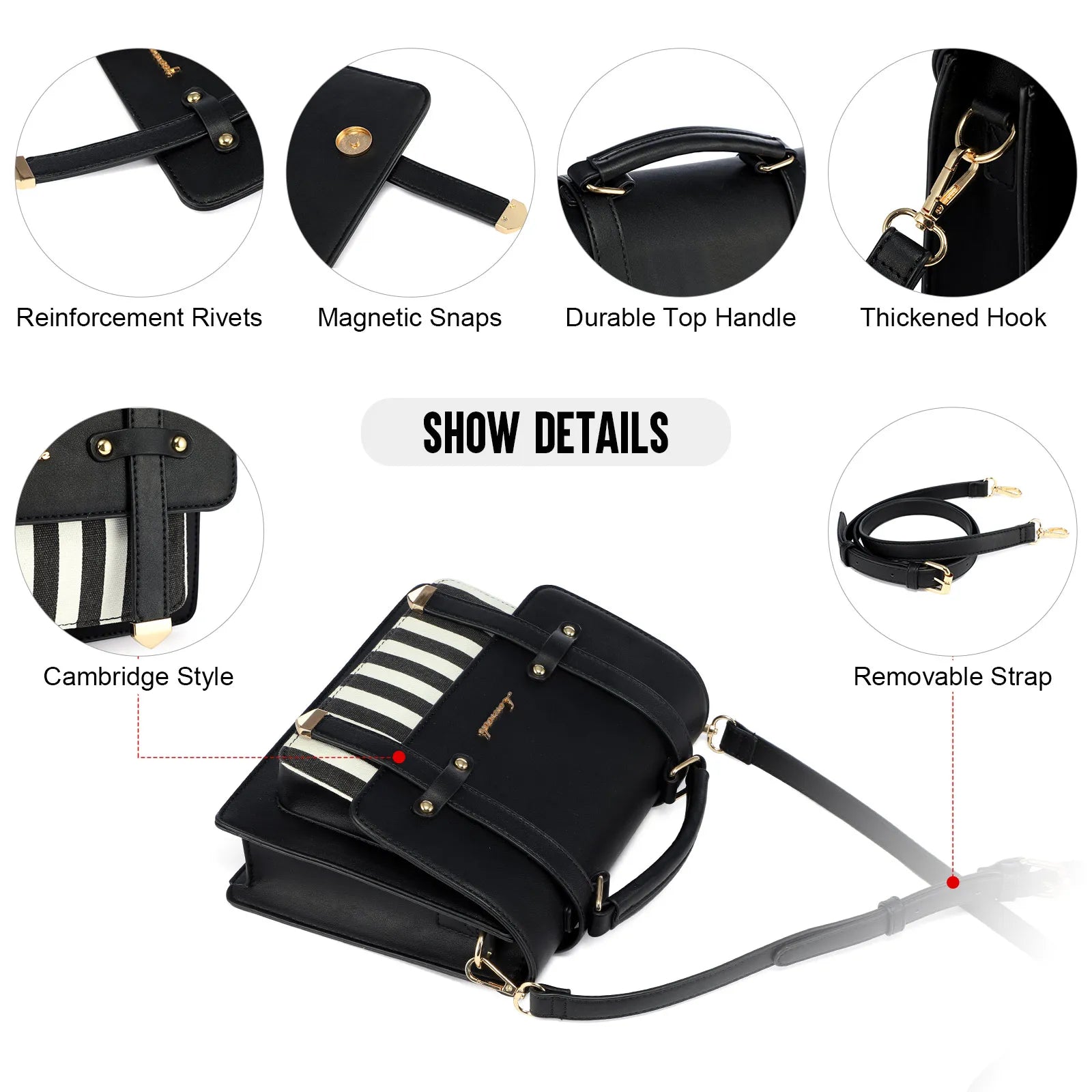 HKM-516883 Stylish LOVEVOOK Office Tote Bags for Women - Fashionable Strip Shoulder Handbags