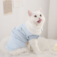HKM-5169213 Soft Velvet Princess Cat Flannel Outfit in Blue for Pets