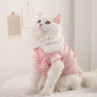 HKM-5169213 Soft Velvet Princess Cat Flannel Outfit in Blue for Pets