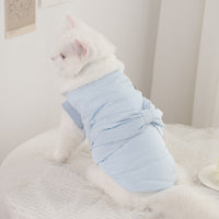 HKM-5169213 Soft Velvet Princess Cat Flannel Outfit in Blue for Pets