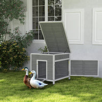 HKM-5170493 Spacious Duck Coop with Openable Roof and Removable Floor for Easy Cleaning
