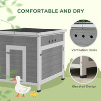 HKM-5170493 Spacious Duck Coop with Openable Roof and Removable Floor for Easy Cleaning