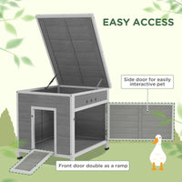 HKM-5170493 Spacious Duck Coop with Openable Roof and Removable Floor for Easy Cleaning