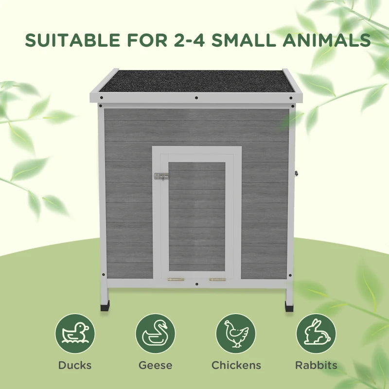 HKM-5170493 Spacious Duck Coop with Openable Roof and Removable Floor for Easy Cleaning